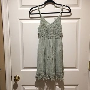 Pale Green Lace Appliqué Dress